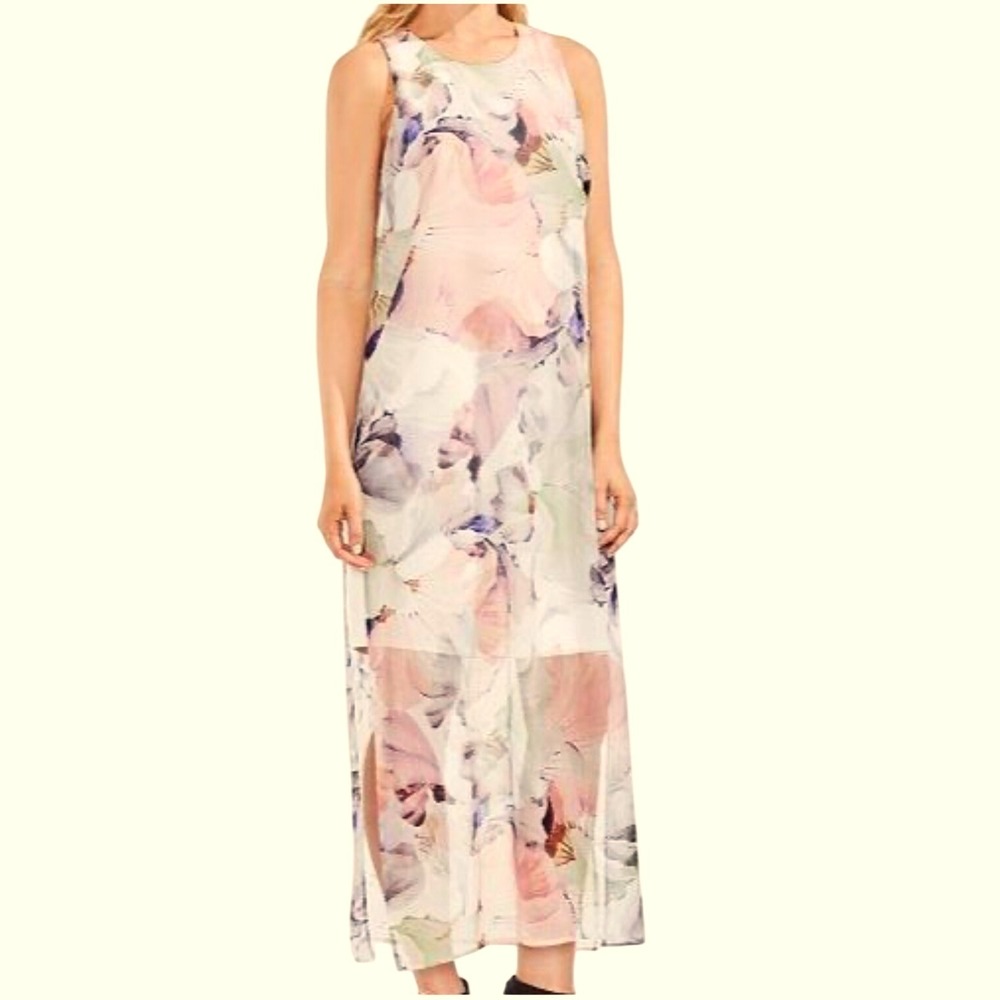 Vince Camuto Romantic Floral Maxi Dress Sleeveless Casual Summer Dress XXS‎